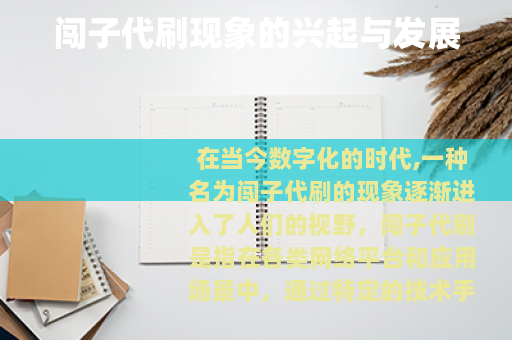 闯子代刷现象的兴起与发展