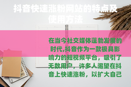 抖音快速涨粉网站的特点及使用方法