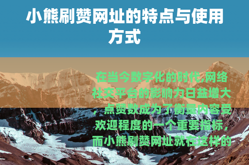 小熊刷赞网址的特点与使用方式