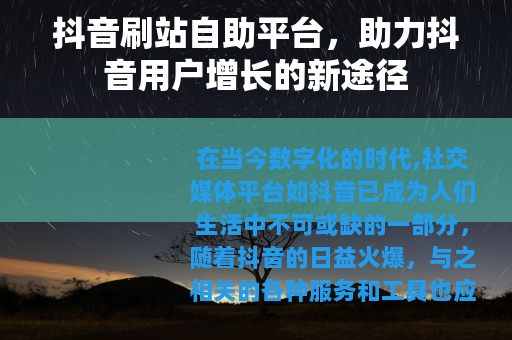 抖音刷站自助平台，助力抖音用户增长的新途径