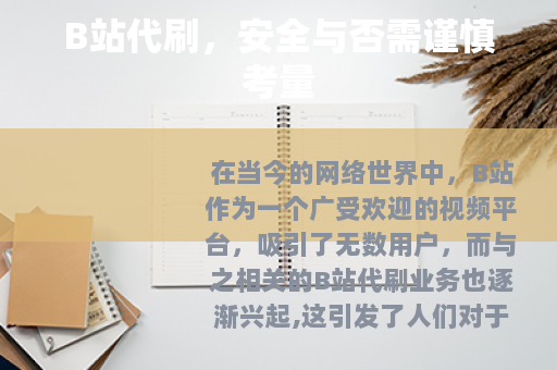 B站代刷，安全与否需谨慎考量