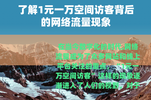 了解1元一万空间访客背后的网络流量现象
