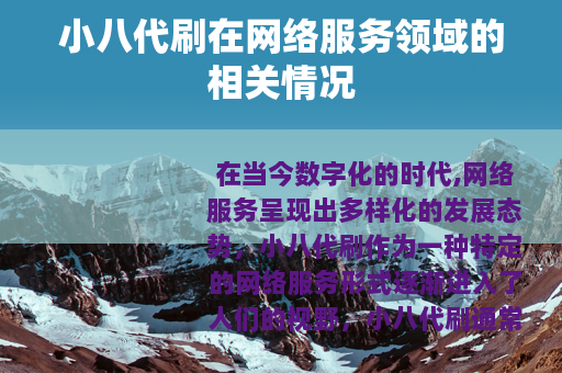 小八代刷在网络服务领域的相关情况