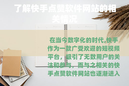 了解快手点赞软件网站的相关情况