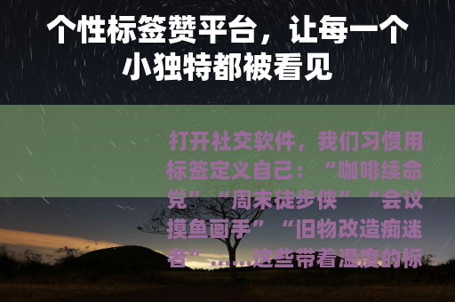 个性标签赞平台，让每一个小独特都被看见