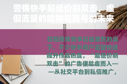 警惕快手超低价刷双击，虚假流量的陷阱与账号的未来