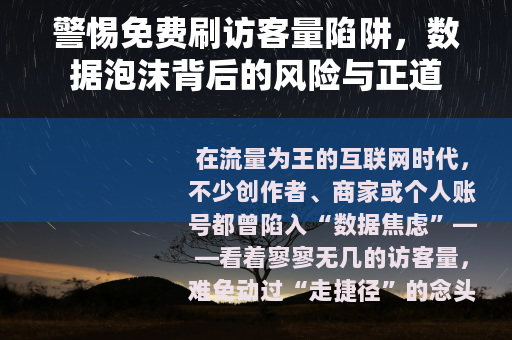 警惕免费刷访客量陷阱，数据泡沫背后的风险与正道
