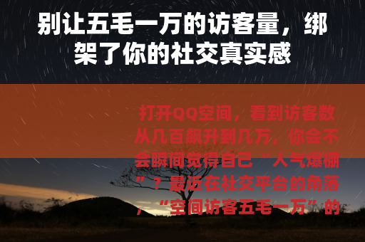 别让五毛一万的访客量，绑架了你的社交真实感