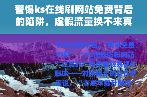 警惕ks在线刷网站免费背后的陷阱，虚假流量换不来真实价值