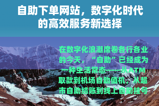 自助下单网站，数字化时代的高效服务新选择