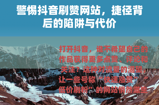 警惕抖音刷赞网站，捷径背后的陷阱与代价