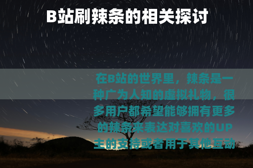 B站刷辣条的相关探讨