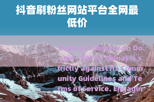 抖音刷粉丝网站平台全网最低价