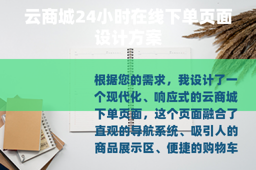 云商城24小时在线下单页面设计方案