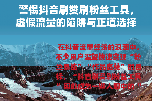 警惕抖音刷赞刷粉丝工具，虚假流量的陷阱与正道选择