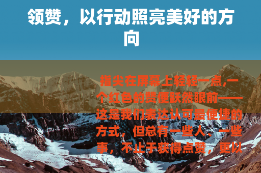 领赞，以行动照亮美好的方向