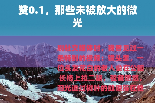 赞0.1，那些未被放大的微光