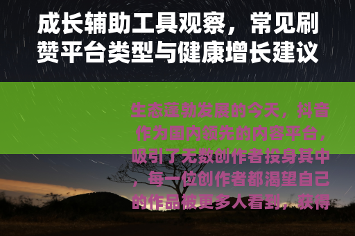 成长辅助工具观察，常见刷赞平台类型与健康增长建议
