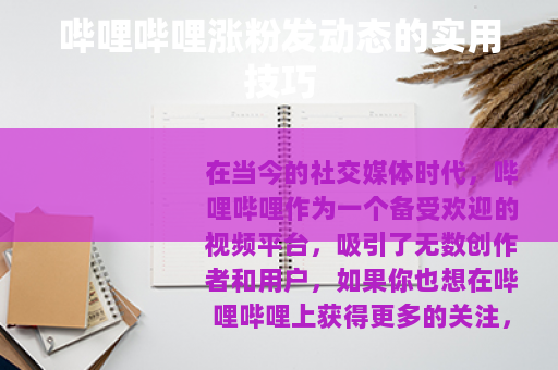 哔哩哔哩涨粉发动态的实用技巧