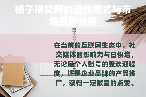 橘子刷赞网的运作模式与市场反响分析
