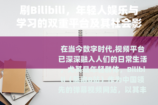 刷Bilibili，年轻人娱乐与学习的双重平台及其社会影响分析