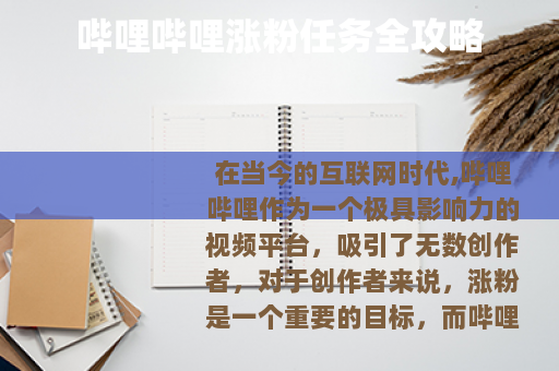 哔哩哔哩涨粉任务全攻略