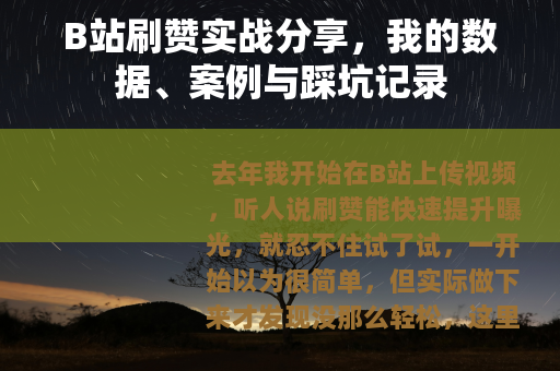 B站刷赞实战分享，我的数据、案例与踩坑记录
