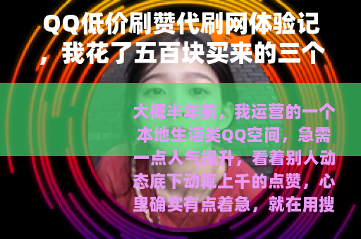 QQ低价刷赞代刷网体验记，我花了五百块买来的三个教训