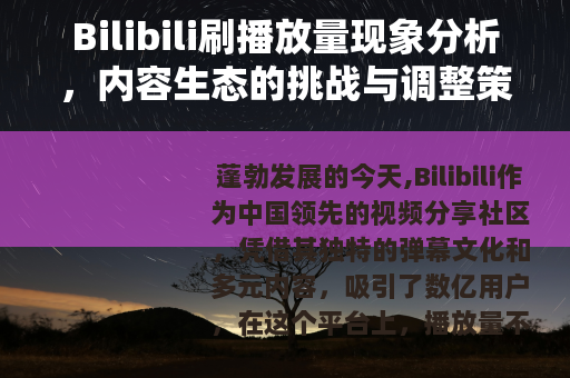 Bilibili刷播放量现象分析，内容生态的挑战与调整策略