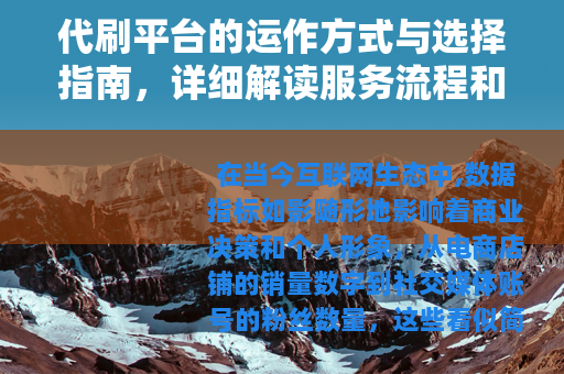 代刷平台的运作方式与选择指南，详细解读服务流程和行业趋势