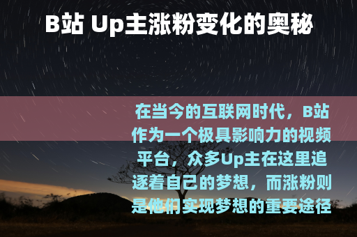 B站 Up主涨粉变化的奥秘