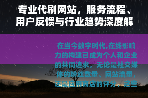 专业代刷网站，服务流程、用户反馈与行业趋势深度解读
