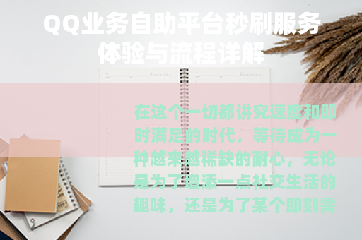 QQ业务自助平台秒刷服务体验与流程详解