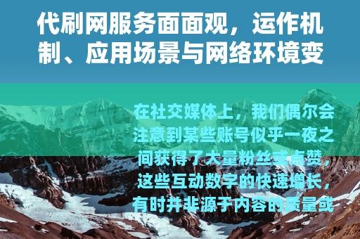 代刷网服务面面观，运作机制、应用场景与网络环境变迁