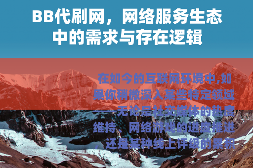 BB代刷网，网络服务生态中的需求与存在逻辑