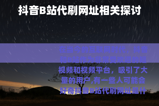 抖音B站代刷网址相关探讨