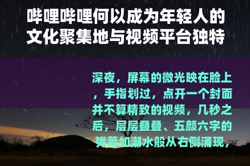 哔哩哔哩何以成为年轻人的文化聚集地与视频平台独特样本