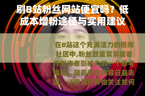 刷B站粉丝网站便宜吗？低成本增粉途径与实用建议