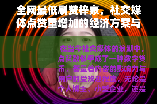 全网最低刷赞梓豪，社交媒体点赞量增加的经济方案与使用体验分享