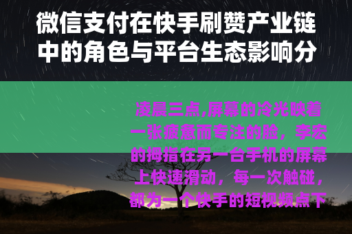 微信支付在快手刷赞产业链中的角色与平台生态影响分析