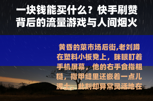 一块钱能买什么？快手刷赞背后的流量游戏与人间烟火