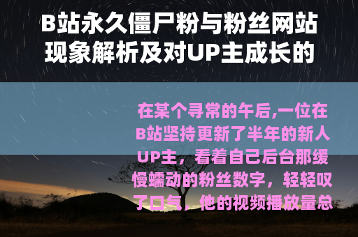 B站永久僵尸粉与粉丝网站现象解析及对UP主成长的实际影响