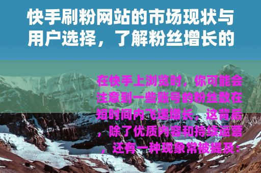 快手刷粉网站的市场现状与用户选择，了解粉丝增长的另一种途径
