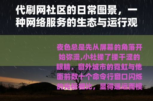 代刷网社区的日常图景，一种网络服务的生态与运行观察