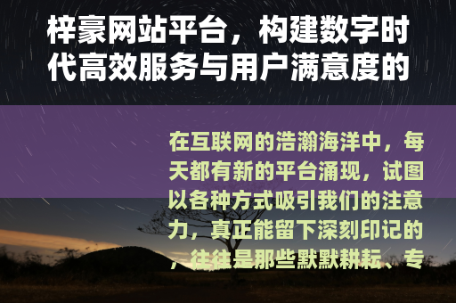 梓豪网站平台，构建数字时代高效服务与用户满意度的关键要素
