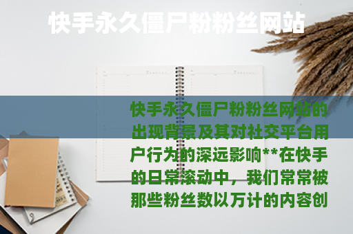 快手永久僵尸粉粉丝网站