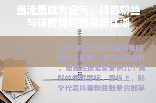 当流量成为空气，抖音粉丝与链接背后的寻常江湖