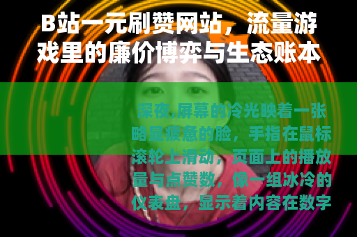 B站一元刷赞网站，流量游戏里的廉价博弈与生态账本