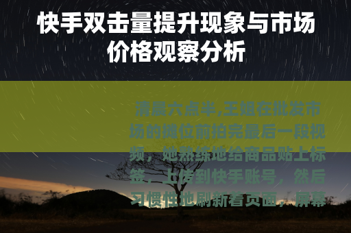 快手双击量提升现象与市场价格观察分析