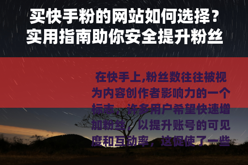 买快手粉的网站如何选择？实用指南助你安全提升粉丝互动